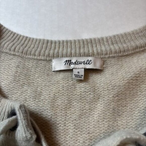 Madewell Ivory Lace Up Sweater Dress Merino Wool Size Small - Picture 2 of 6